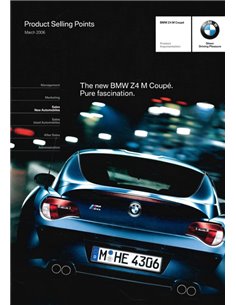 2006 BMW Z4 M COUPÉ PRODUKT ARGUMENTE PROSPEKT ENGLISCH