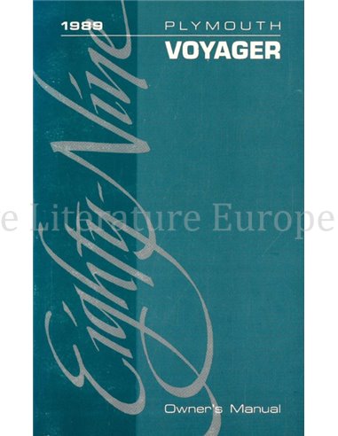 1989 PLYMOUTH VOYAGER INSTRUCTIEBOEKJE ENGELS (US)