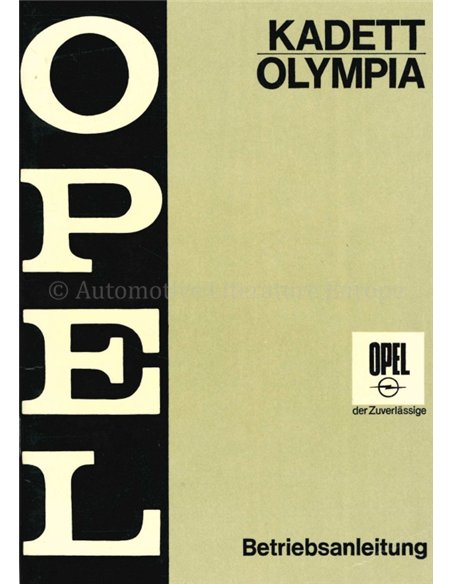 1986 OPEL KADETT | OLYMPIA OWNERS MANUAL DUTCH