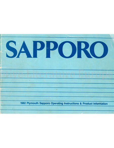 1982 PLYMOUTH SAPPORO INSTRUCTIEBOEKJE ENGELS (US)