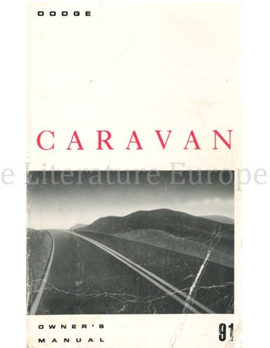 1991 DODGE CARAVAN BETRIEBSANLEITUNG ENGLISCH (USA)