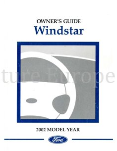 2002 FORD WINDSTAR OWNERS MANUAL ENGLISH (US)