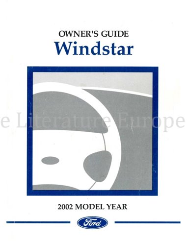 2002 FORD WINDSTAR INSTRUCTIEBOEKJE ENGELS (USA)
