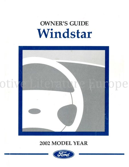 2002 FORD WINDSTAR OWNERS MANUAL ENGLISH (US)