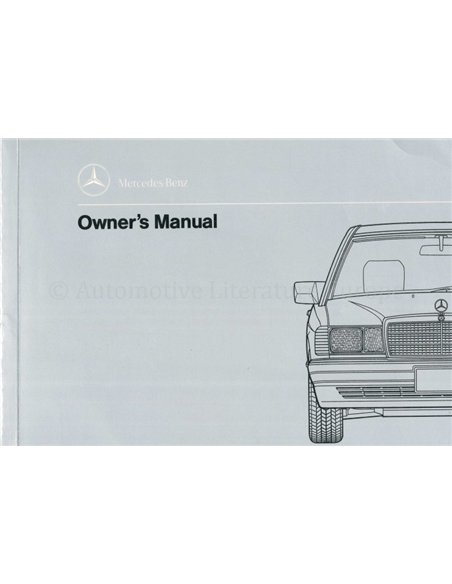 1990 MERCEDES BENZ 190 E OWNERS MANUAL ENGLISH