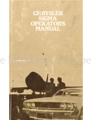 1978 CHRYSLER SIGMA OWNERS MANUAL ENGLISH (AU)