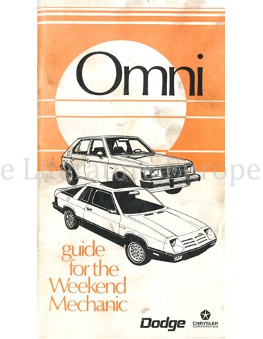 1978 DODGE OMNI MAINTENANCE MANUAL ENGLISH (US)