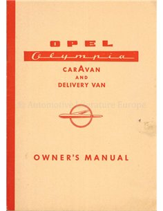 1958 OPEL OLYMPIA STATIONCAR | VAN BETRIEBSANLEITUNG ENGLISCH