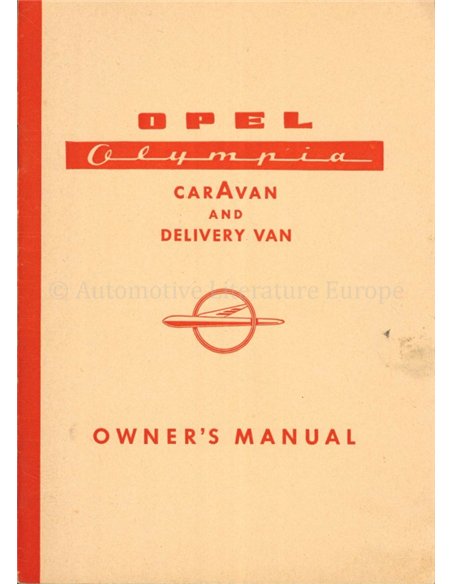 1958 OPEL OLYMPIA STATIONCAR | VAN BETRIEBSANLEITUNG ENGLISCH