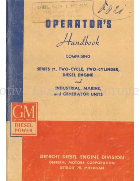 1948 GM SERIES 71, ZWEITAKT, ZWEIZYLINDER DIESEL MOTOR BEDIENUNGSANLEITUNG ENGLISCH
