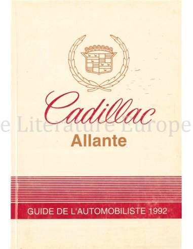 1992 CADILLAC ALLANTE BETRIEBSANLEITUNG FRANZÖSISCH