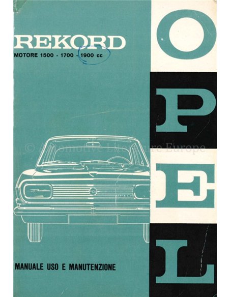 1963 OPEL REKORD BETRIEBSANLEITUNG ITALIENISCH