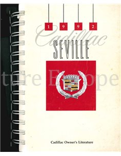 1992 CADILLAC SEVILLE INSTRUCTIEBOEKJE + BOORDMAP ENGELS (USA)