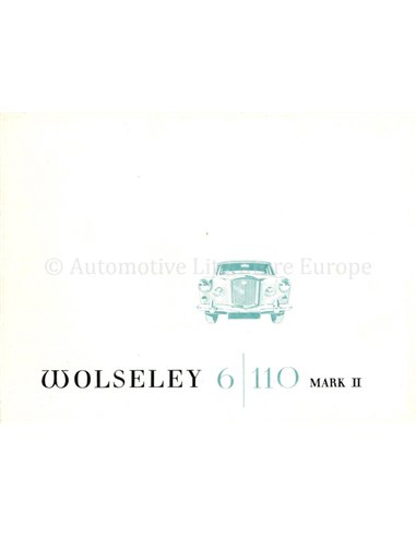 1965 WOLSELEY 6/110 MARK II BROCHURE ENGELS