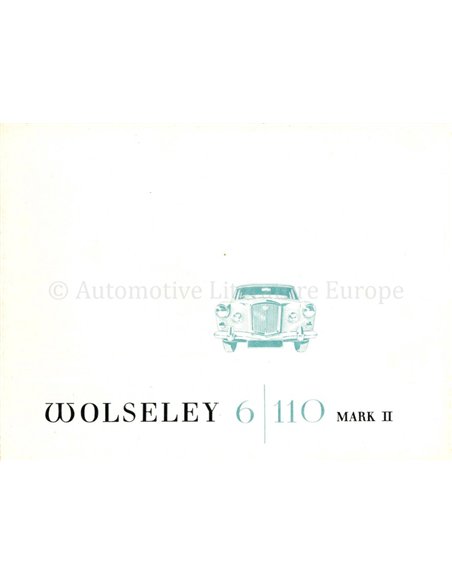 1965 WOLSELEY 6/110 MARK II BROCHURE ENGLISH