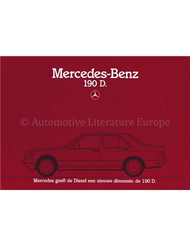 1983 MERCEDES BENZ 190D PROSPEKT NIEDERLÄNDISCH