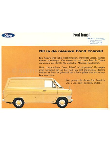1965 FORD TRANSIT TREFFER PROSPEKT NIEDERLÄNDISCH