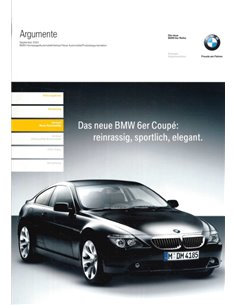 2003 BMW 6 SERIES COUPÉ PRODUCT SELLING POINTS BROCHURE GERMAN