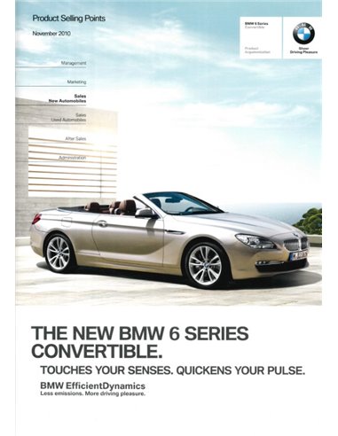 2011 BMW 6 SERIES CONVERTIBLE PRODUCT SELLING POINTS BROCHURE ENGLISH