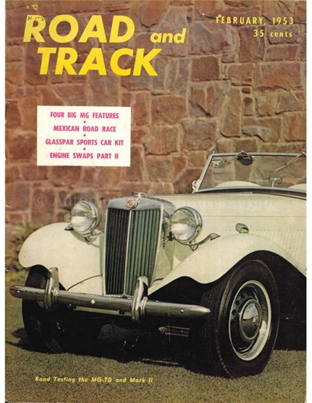 1953 ROAD AND TRACK MAGAZINE JANUARI ENGELS