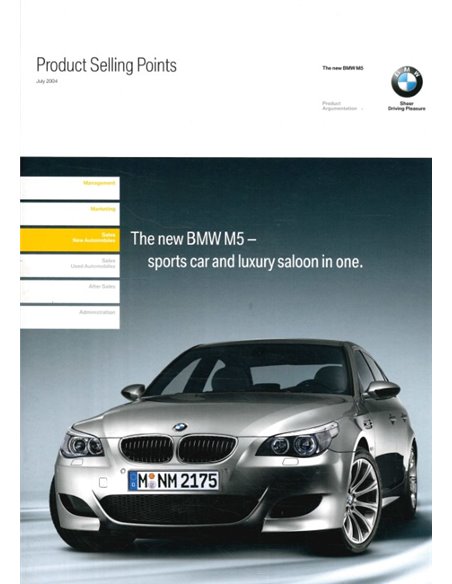 2004 BMW M5 PRODUCT BEARGUMENTATIE BROCHURE ENGELS 