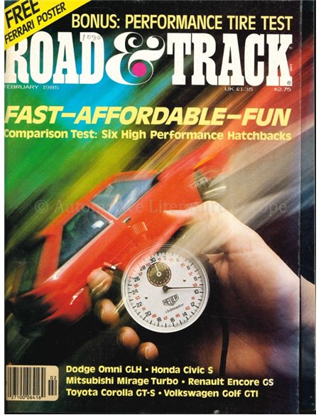 1985 ROAD AND TRACK MAGAZINE FEBRUARY ENGLISH