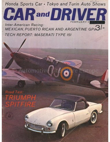 1963 CAR AND DRIVER MAGAZINE FEBRUARY ENGLISH