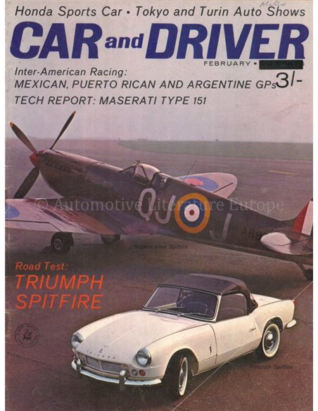 1963 CAR AND DRIVER MAGAZINE FEBRUARI ENGLISH
