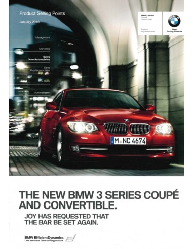 2010 BMW 3 SERIE PRODUCT BEARGUMENTATIE BROCHURE ENGELS