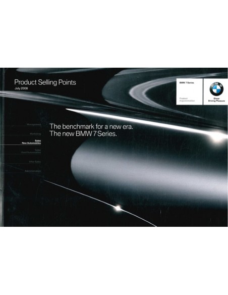 2008 BMW 7 SERIE PRODUCT BEARGUMENTATIE BROCHURE ENGELS