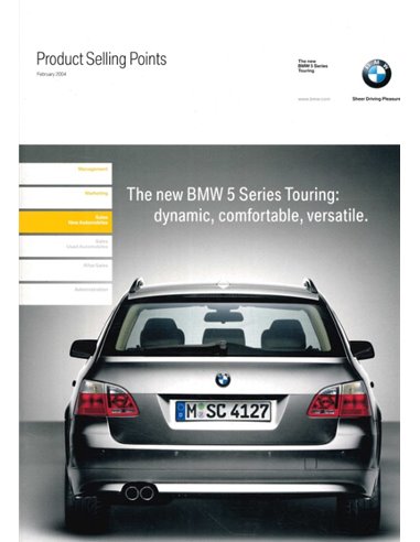 2004 BMW 5 SERIE TOURING PRODUCT BEARGUMENTATIE BROCHURE ENGELS