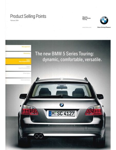 2004 BMW 5 SERIE TOURING PRODUCT BEARGUMENTATIE BROCHURE ENGELS