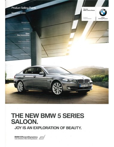 2010 BMW 5 SERIES SALOON PRODUCT SELLING POINTS BROCHURE ENGLISH