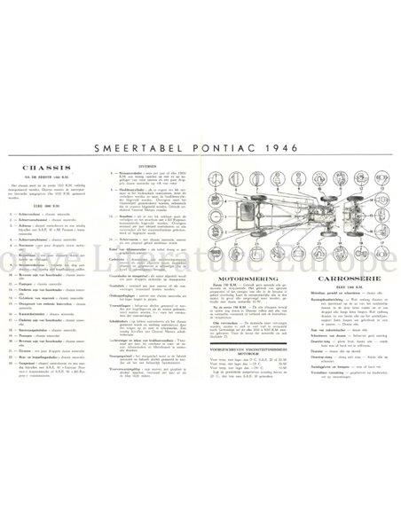 1946 SUPPLEMENT PONTIAC WERKSTATTHANDBUCH ENGLISCH