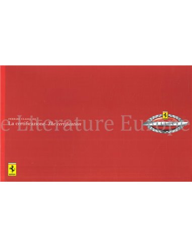 2006 FERRARI CLASSICHE LA CERTIFICAZIONE | THE CERTIFICATION BROCHURE 2486/06
