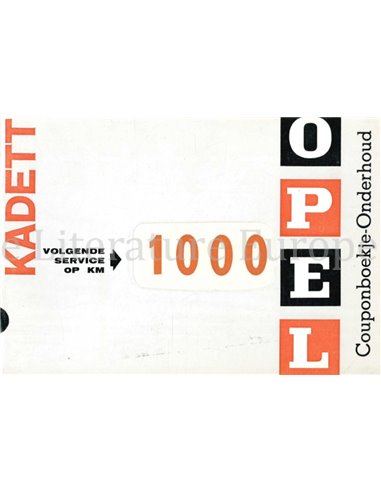 1964 OPEL KADETT SERVICE & WARRANTY MANUAL DUTCH