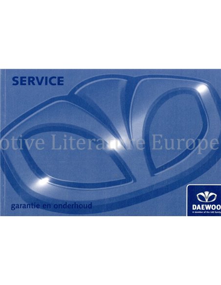 2003 DAEWOO SERVICE & WARRANTY MANUAL DUTCH