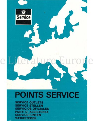 1977 CHRYSLER FRANKREICH SERVICE HÄNDLER VERZEICHNIS EUROPA HANDBUCH