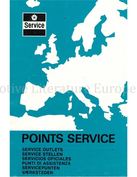1977 CHRYSLER FRANCE SERVICE STATIONS EUROPE HANDBOOK