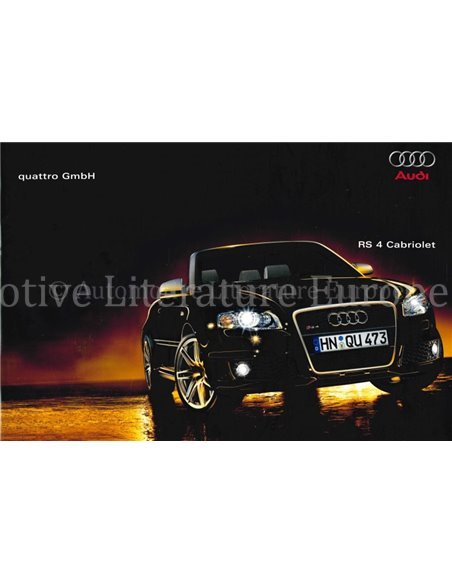 2006 AUDI RS4 CABRIO PROSPEKT DEUTSCH