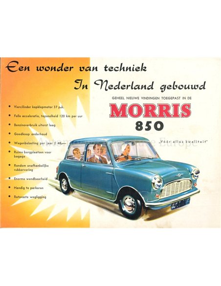 1961 MORRIS MINI MK II BROCHURE NEDERLANDS