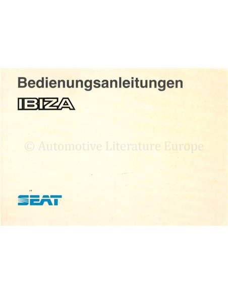 1991 SEAT IBIZA OWNERS MANUAL GERMAN