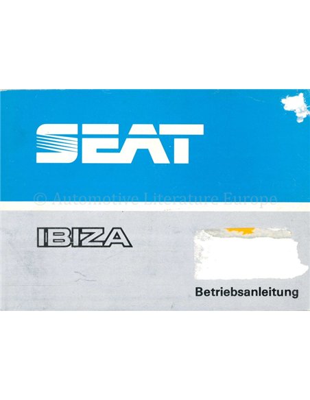 1989 SEAT IBIZA BETRIEBSANLEITUNG DEUTSCH