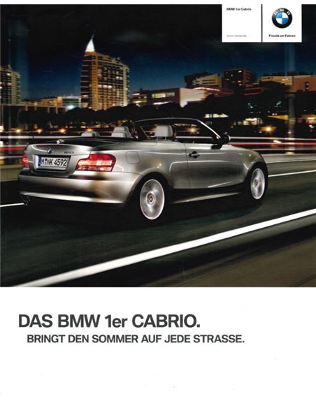 2009 BMW 1ER CABRIO PROSPEKT DEUTSCH