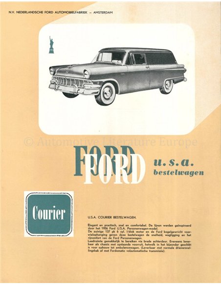 1956 FORD COURIER DATENBLATT NIEDERLÄNDISCH