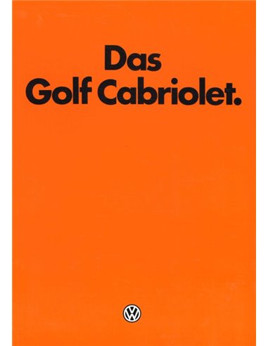1980 VOLKSWAGEN GOLF CABRIOLET BROCHURE DUITS