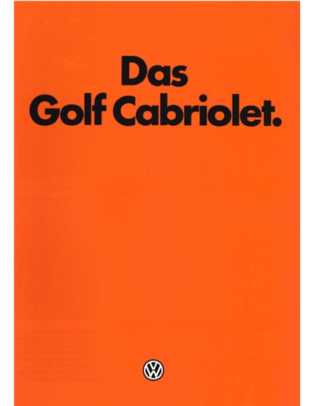 1982 VOLKSWAGEN GOLF CABRIOLET BROCHURE DUITS