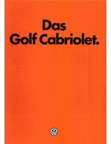 1984 VOLKSWAGEN GOLF CABRIOLET BROCHURE DUITS