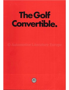 1985 VOLKSWAGEN GOLF CONVERTIBLE BROCHURE ENGLISH