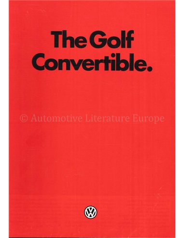 1985 VOLKSWAGEN GOLF CABRIOLET PROSPEKT ENGLISCH